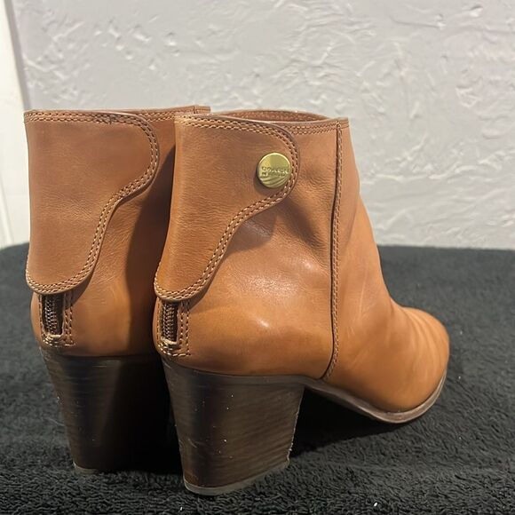🔥🔥 COACH Waldorf Cinnamon Tan Leather Ankle Boots Booties Women Sz 10B - EUC - Picture 5 of 14